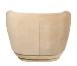 Alice - Beige Velvet Armchair, Curved Accent Chair