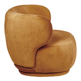 Alice - Orange Velvet Armchair, Curved Accent Chair