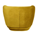 Alice - Yellow Velvet Armchair, Curved Accent Chair