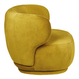 Alice - Yellow Velvet Armchair, Curved Accent Chair