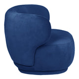 Alice - Navy Velvet Armchair, Curved Accent Chair