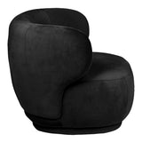 Alice - Black Velvet Armchair, Curved Accent Chair