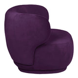 Alice - Purple Velvet Armchair, Curved Accent Chair