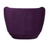 Alice - Purple Velvet Armchair, Curved Accent Chair