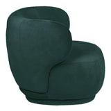 Alice - Green Velvet Armchair, Curved Accent Chair