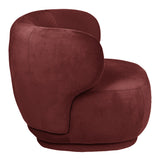 Alice - Burgundy Velvet Armchair, Curved Accent Chair