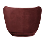 Alice - Burgundy Velvet Armchair, Curved Accent Chair