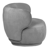 Alice - Grey Velvet Armchair, Curved Accent Chair