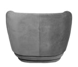 Alice - Grey Velvet Armchair, Curved Accent Chair