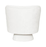 Bella - White Boucle Armchair, Curved Accent Chair