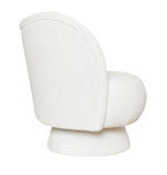 Bella - White Boucle Armchair, Curved Accent Chair