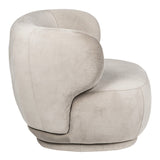 Alice - Mink Velvet Armchair, Curved Accent Chair