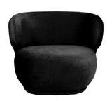 Alice - Black Velvet Armchair, Curved Accent Chair