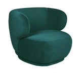 Alice - Green Velvet Armchair, Curved Accent Chair