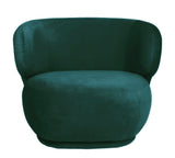 Alice - Green Velvet Armchair, Curved Accent Chair