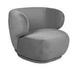 Alice - Grey Velvet Armchair, Curved Accent Chair