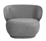 Alice - Grey Velvet Armchair, Curved Accent Chair