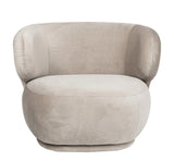 Alice - Mink Velvet Armchair, Curved Accent Chair