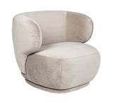 Alice - Mink Velvet Armchair, Curved Accent Chair