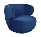 Alice - Navy Velvet Armchair, Curved Accent Chair