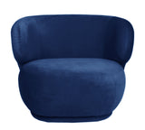 Alice - Navy Velvet Armchair, Curved Accent Chair