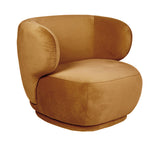 Alice - Orange Velvet Armchair, Curved Accent Chair