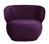 Alice - Purple Velvet Armchair, Curved Accent Chair