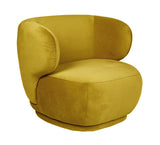 Alice - Yellow Velvet Armchair, Curved Accent Chair