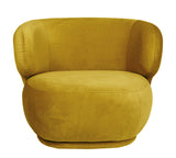 Alice - Yellow Velvet Armchair, Curved Accent Chair