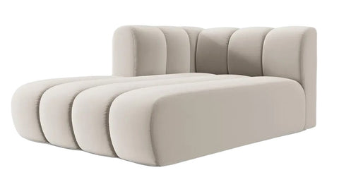 Lunar - Beige Left Chaise Lounge, Modular Sofa, Curved Sectional