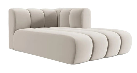 Lunar - Beige Right Chaise Lounge, Modular Sofa, Curved Sectional