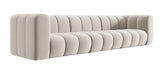 Lunar - 5-Seater Beige Velvet Sectional Sofa