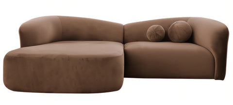 Madison - Curved Velvet Corner Sofa, Sectional Sofa