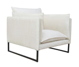 Mia - Modern Fabric Armchair, Metal Leg Accent Chair