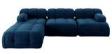 Palmer - Navy Left 5-Seater Modular Corner Sofa, Modern Sectional Sofa