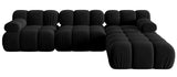 Tiffany - Black 5-Seater Modular Corner Sofa, Modern Sectional Sofa