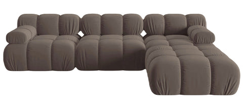 Tiffany - Brown 5-Seater Modular Corner Sofa, Modern Sectional Sofa