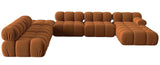 Tiffany - Velvet 7-Seater Modular U-Shape Sofa, Bubble Sectional