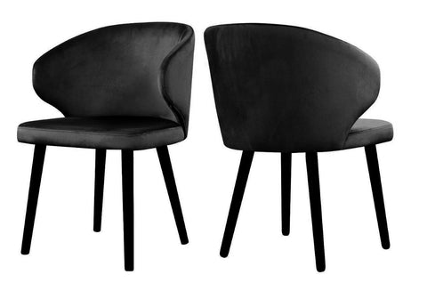 Carson - Black Modern Velvet Dining Chair, Set of 2-Chair Set-Belle Fierté