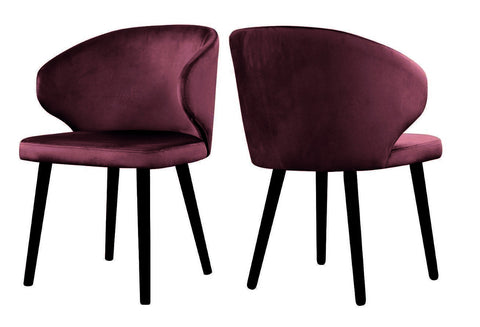 Carson - Burgundy Modern Velvet Dining Chair, Set of 2-Chair Set-Belle Fierté