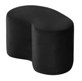 CESAR - Black Kidney Shape Pouffe, Velvet Ottoman, 84x50x47cm-Ottomans and Footstools-Belle Fierté