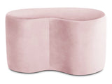 CESAR - Pink Kidney Shape Pouffe, Velvet Ottoman, 84x50x47cm-Ottomans and Footstools-Belle Fierté