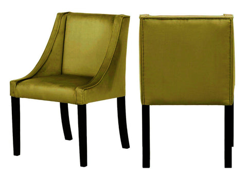 Erica - Yellow Velvet Dining Chair, Set of 2-Chair Set-Belle Fierté