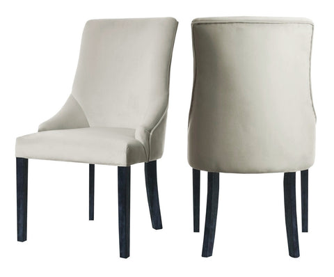 Herne - Beige Velvet Dining Chair, Set of 2-Chair Set-Belle Fierté