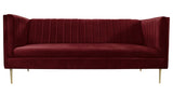 Prima - Burgundy Modern Velvet Sofa-Sofa-Belle Fierté